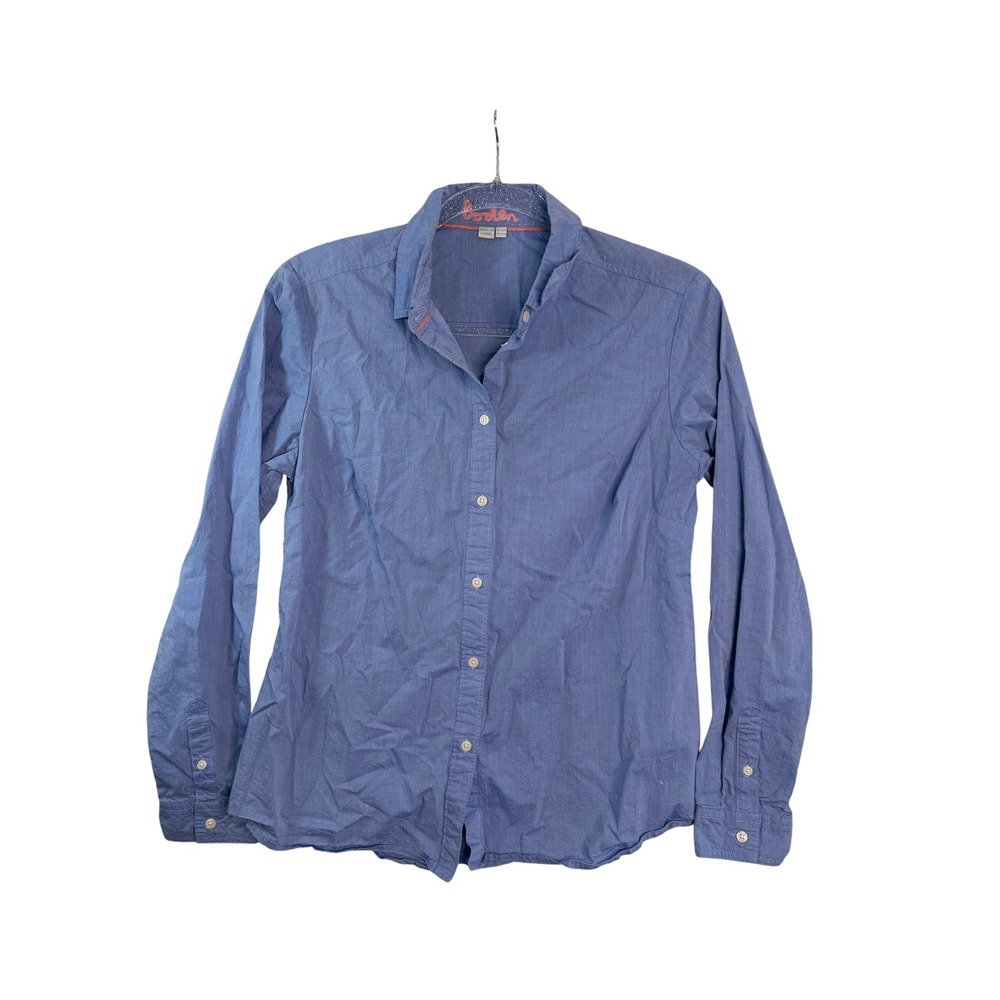 Boden Womens Blue 100% Cotton Long Sleeve Button Down Shirt Size US 6R